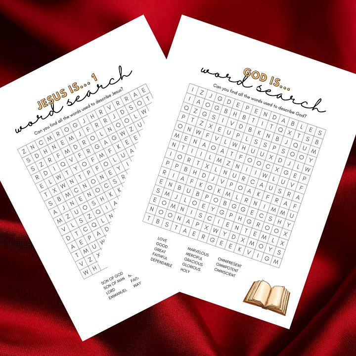 Christian games wordsearch printable, childrens ministry word search printable, Attributes of God, Jesus and you, Bible word puzzle Game. product image (1)