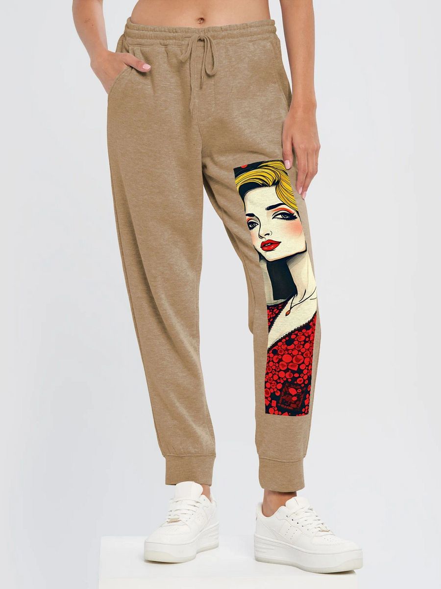 Stylized Red Circular Pattern Joggers product image (6)