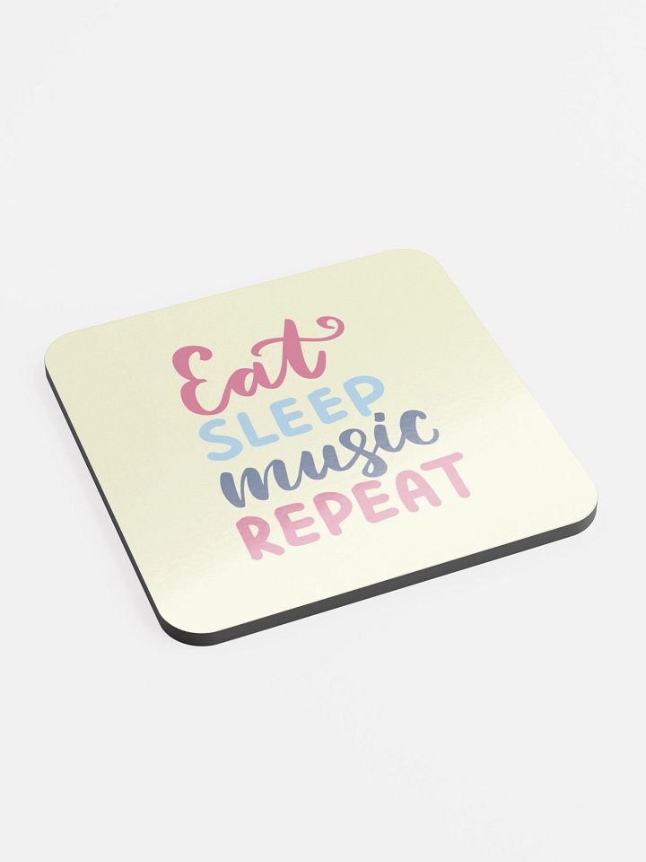 Eat Sleep Music Repeat Yellow Cork Coaster product image (2)