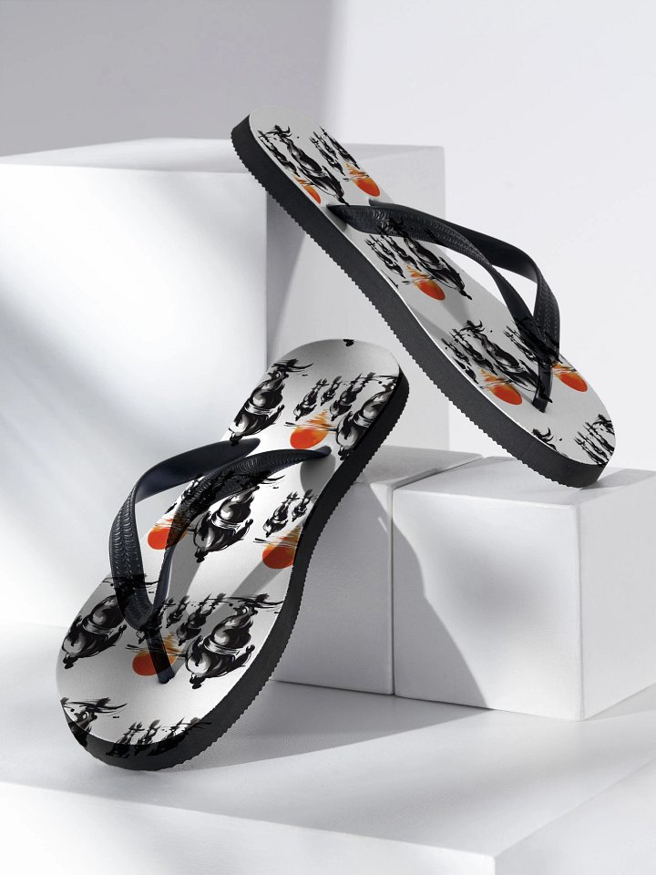 Sunset Cyclist Silhouette Flip-Flops product image (1)