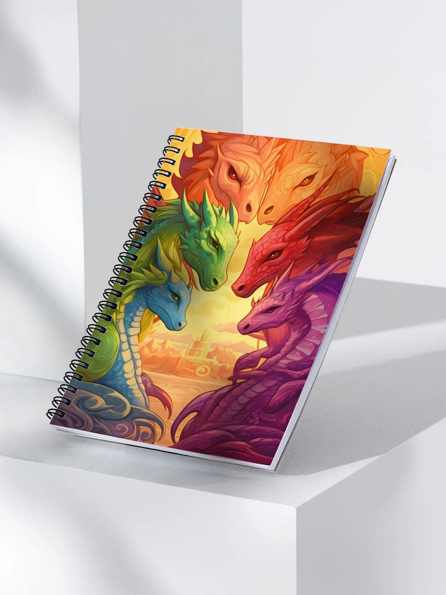 Vibrant Powerful Dragons Spiral Notebook for Notes and Doodles product image (3)