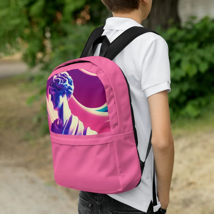 Greek God retrowave City Pop Pink Backpack product image (4)