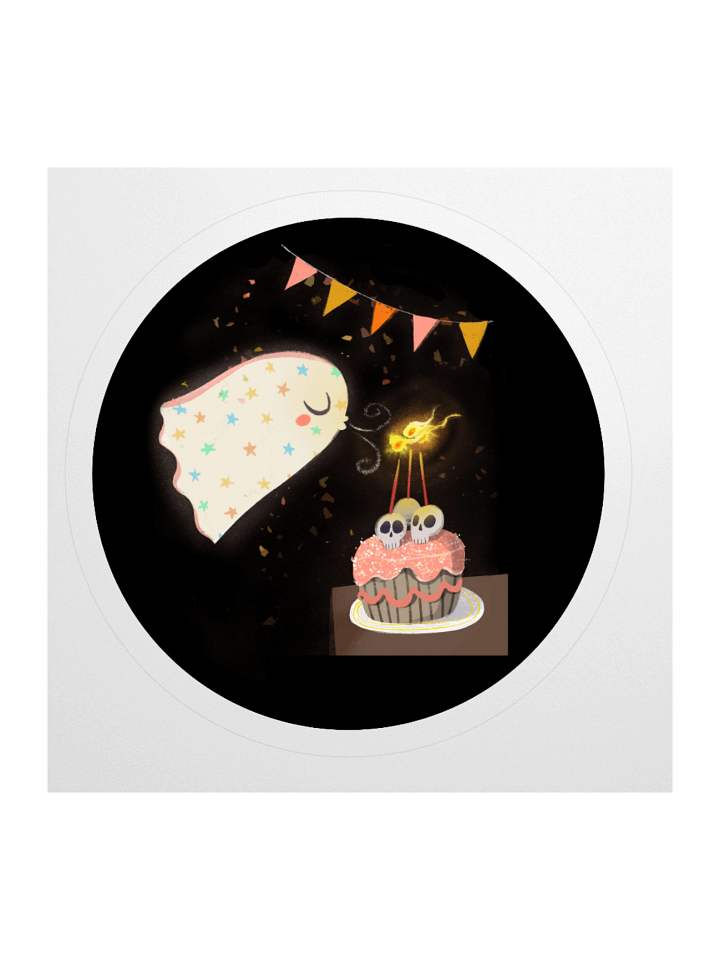 Little Ghost Birthday Party - Vinyl Birthday Sticker product image (2)