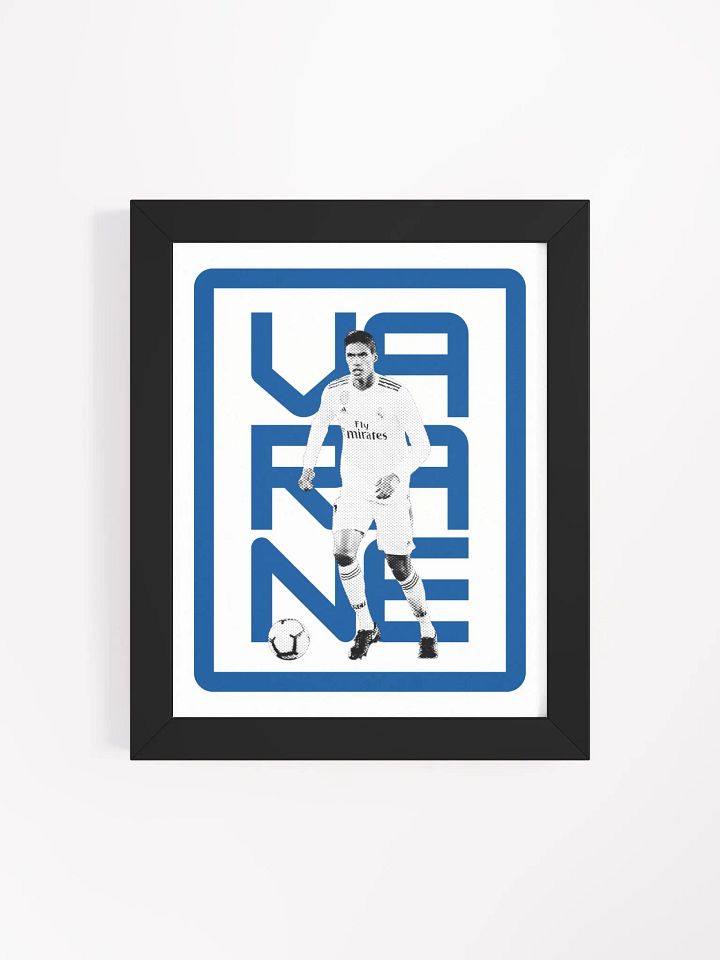 Raphaël Varane BW Real Madrid Name Art Framed Print product image (2)