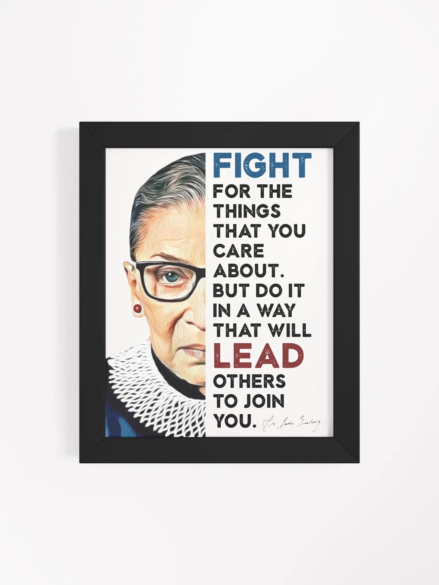 RBG Fight and Lead Framed Print product image (4)