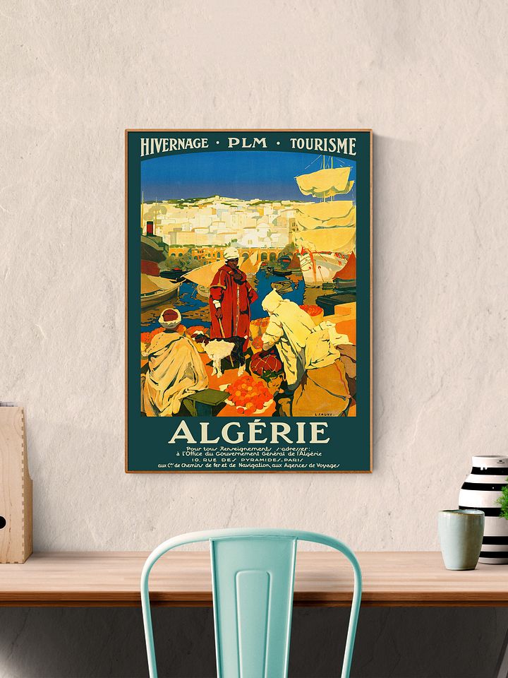 Algeria, PLM, 1930 — retro vintage travel poster, retro travel art, retro travel wall art product image (2)