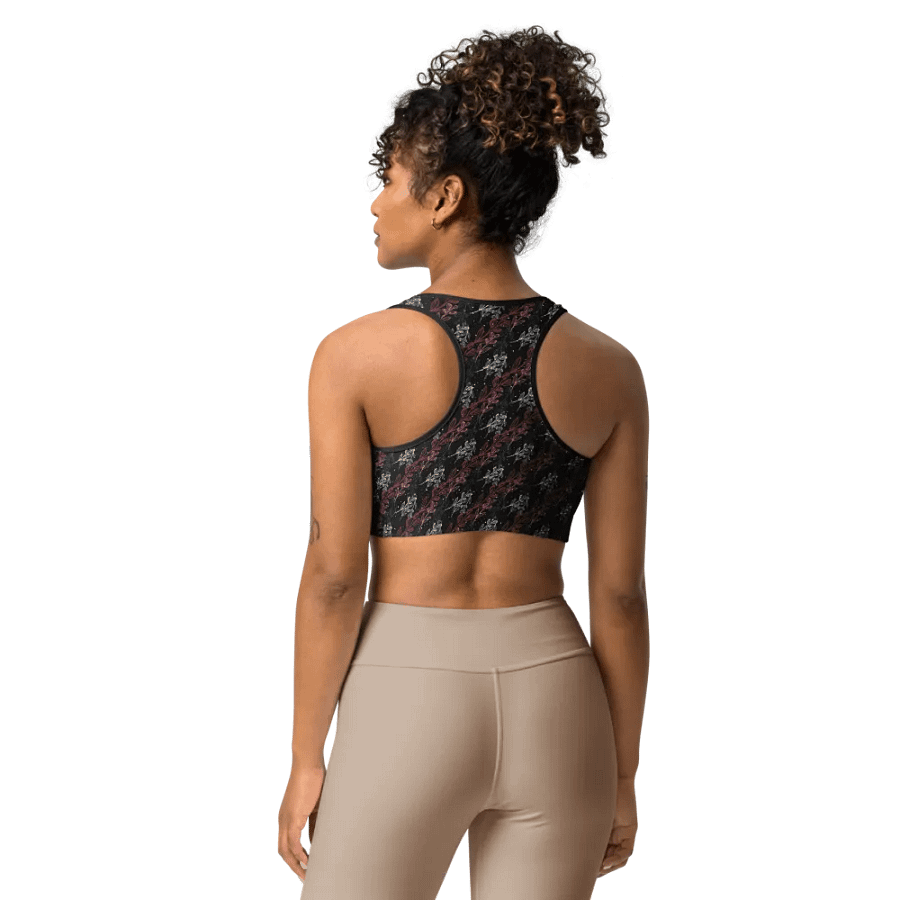 Black All-Over Print Sports Bra product image (12)
