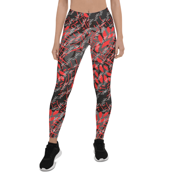JoBeth Designed- Red Leaves🍃Adult Leggings👖 product image (1)