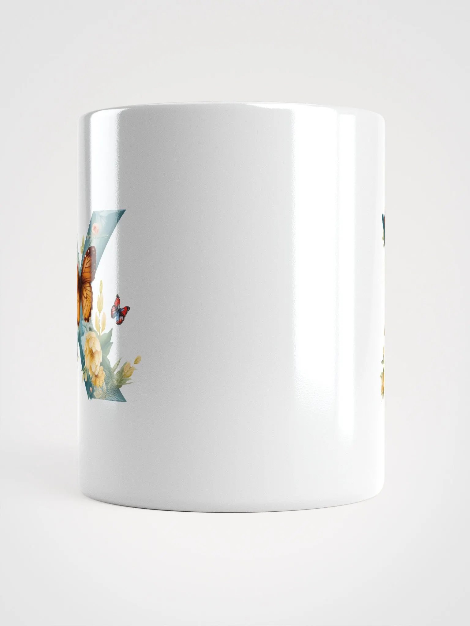 Letter X Monogram Floral Fantasy White Glossy Mug product image (13)