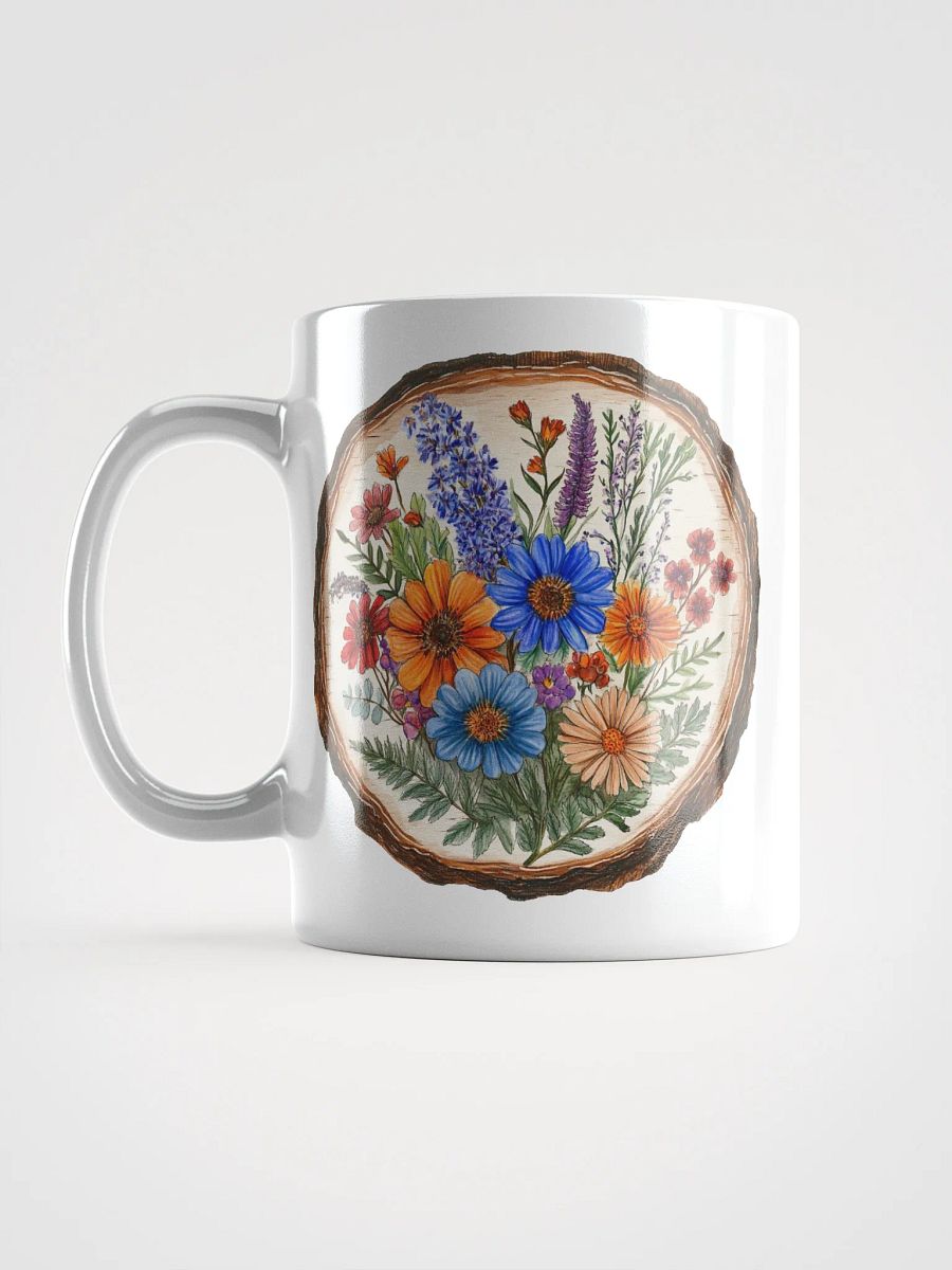 Beautiful Wildflower Round Wood Art Mug product image (6)