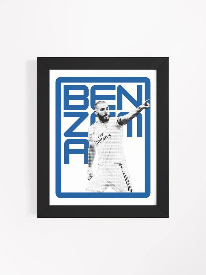 Karim Benzema BW Real Madrid Name Art Framed Print product image (1)