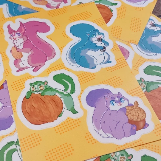 Colorful Squirrel Sticker Sheet 4