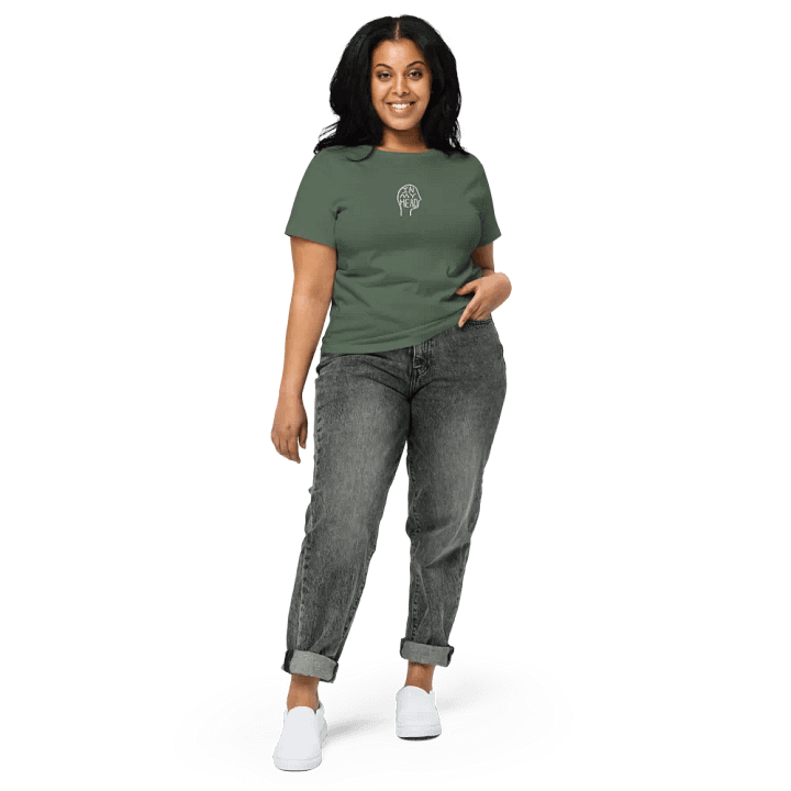 In My Head (white) embroidered waist length t-shirt product image (17)
