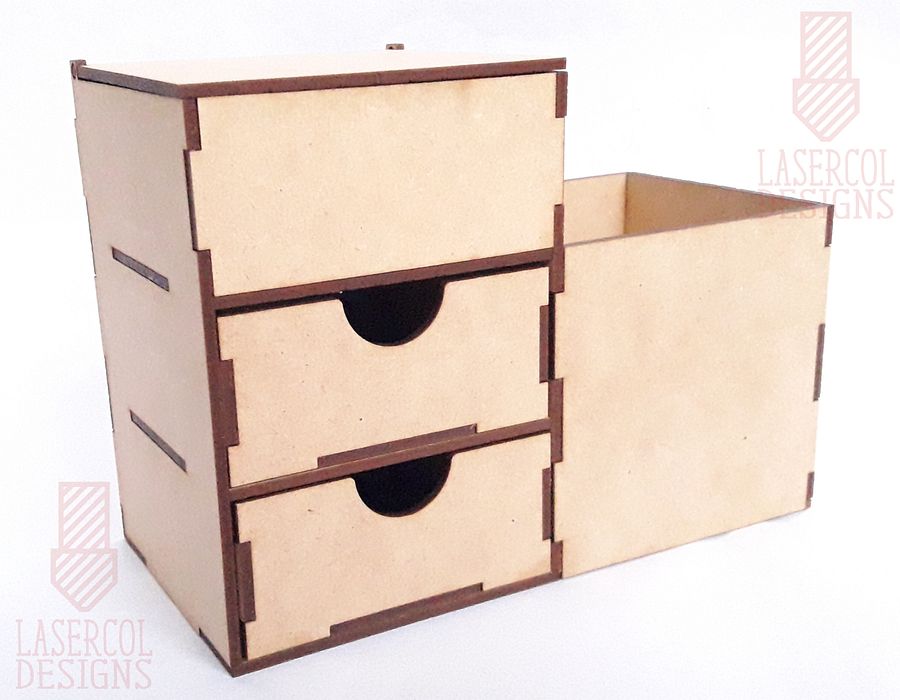 Desk Organizer with drawers - Laser Cut Files product image (9)