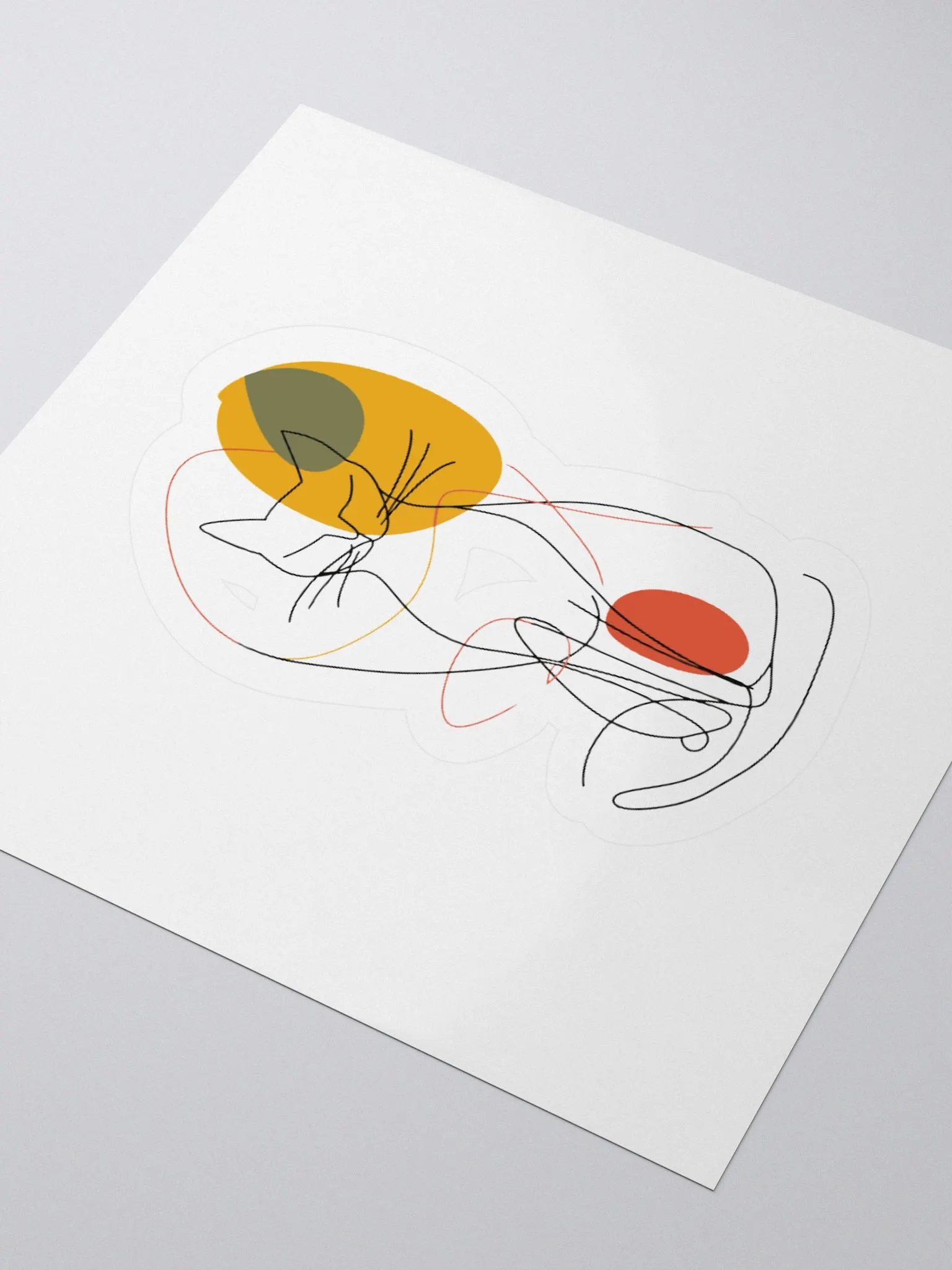 Minimalist Cat Line Art Sticker – Perfect for Cat Lovers product image (4)