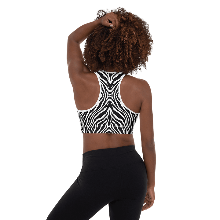 White Tiger Stripe Padded Sports Bra product image (2)