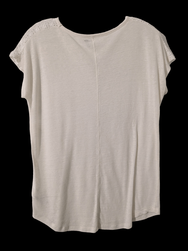 XL White Crochet Shirt Sleeve Top product image (2)