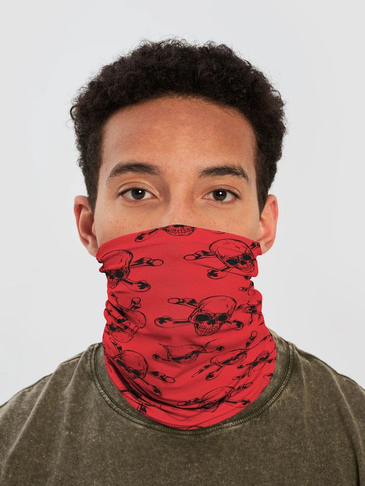 Skull & Cross Bones - Red - Neck Gaiter/Face Mask product image (1)
