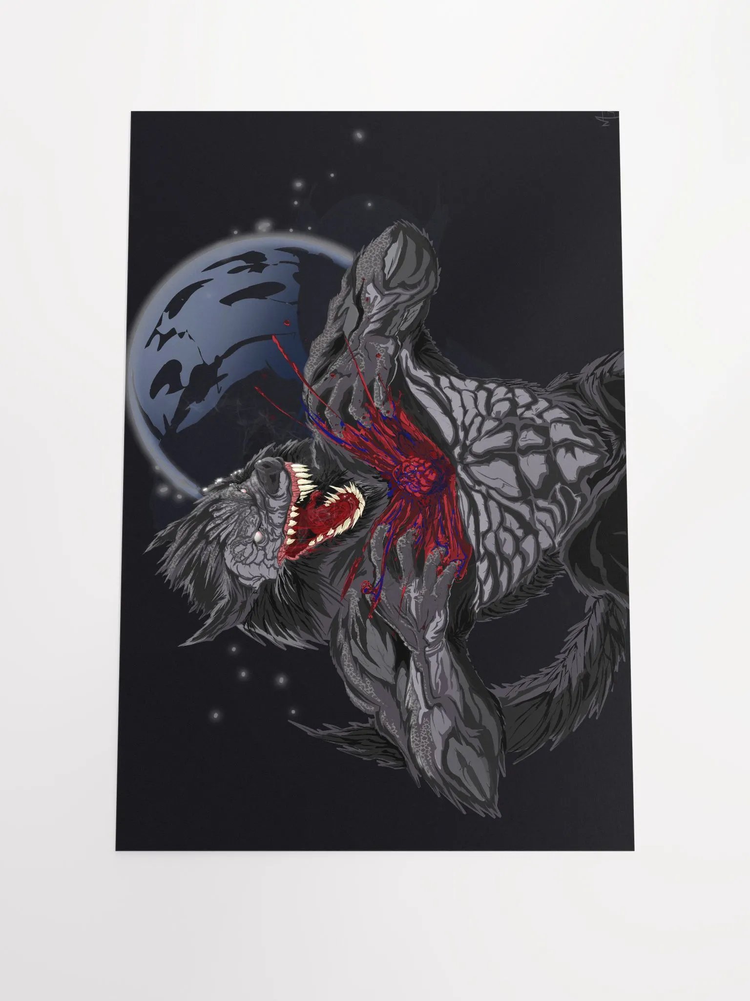 Werewolf's Blood Moon Matte Poster Print product image (1)