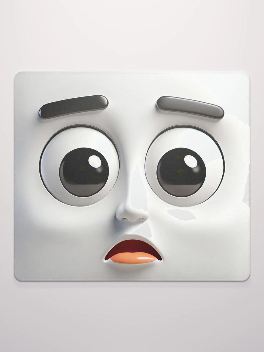 Startled Cartoon Face Premium Mouse Pad: Level Up Your Workspace! product image (2)