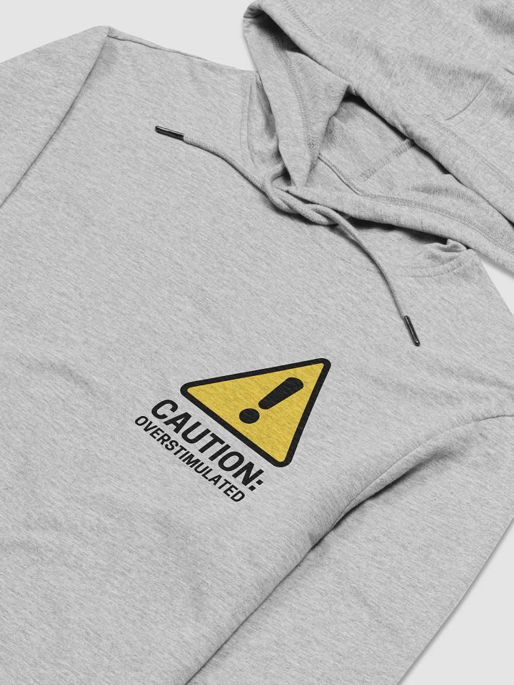 CAUTION: OVERSITMULATED (sm design) printed lightweight hoodie product image (1)