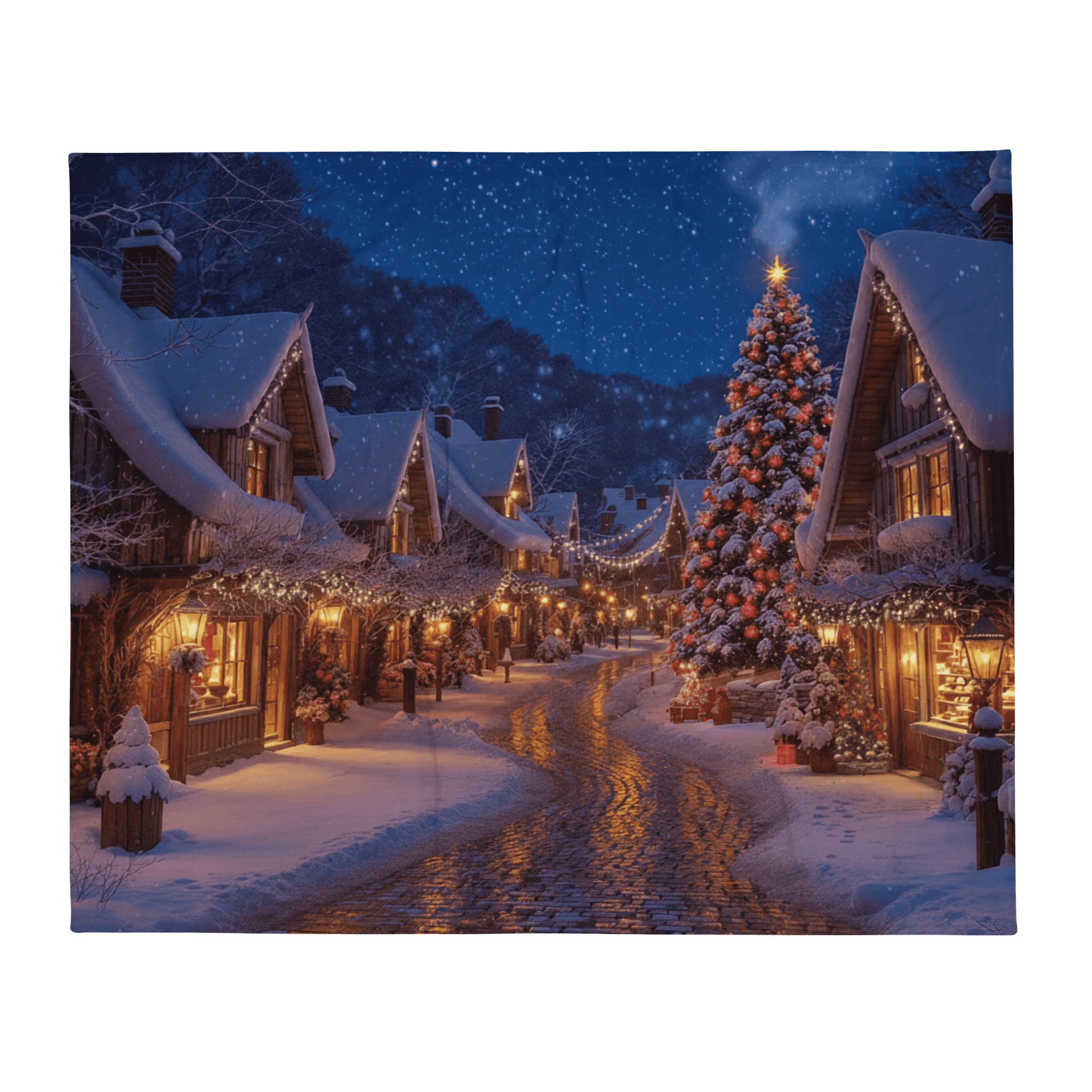 Starlight Christmas Lane Couch Blanket Throw product image (1)