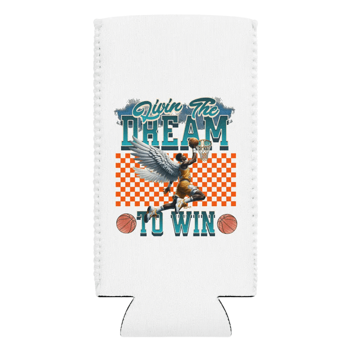 Livin The Dream To Win Basketball Winged Slam Dunk Can Cooler product image (2)