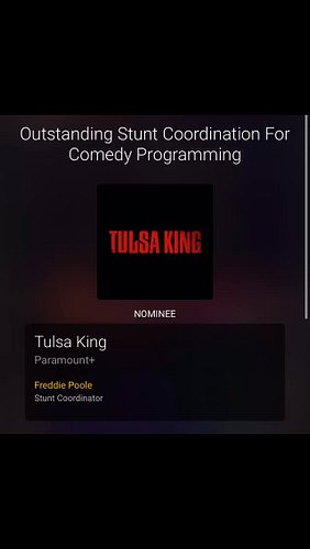 CONGRATS @freddiepoole on your second @televisionacad Nomination for Outstanding Stunt Coordination For Comedy Programming wi...