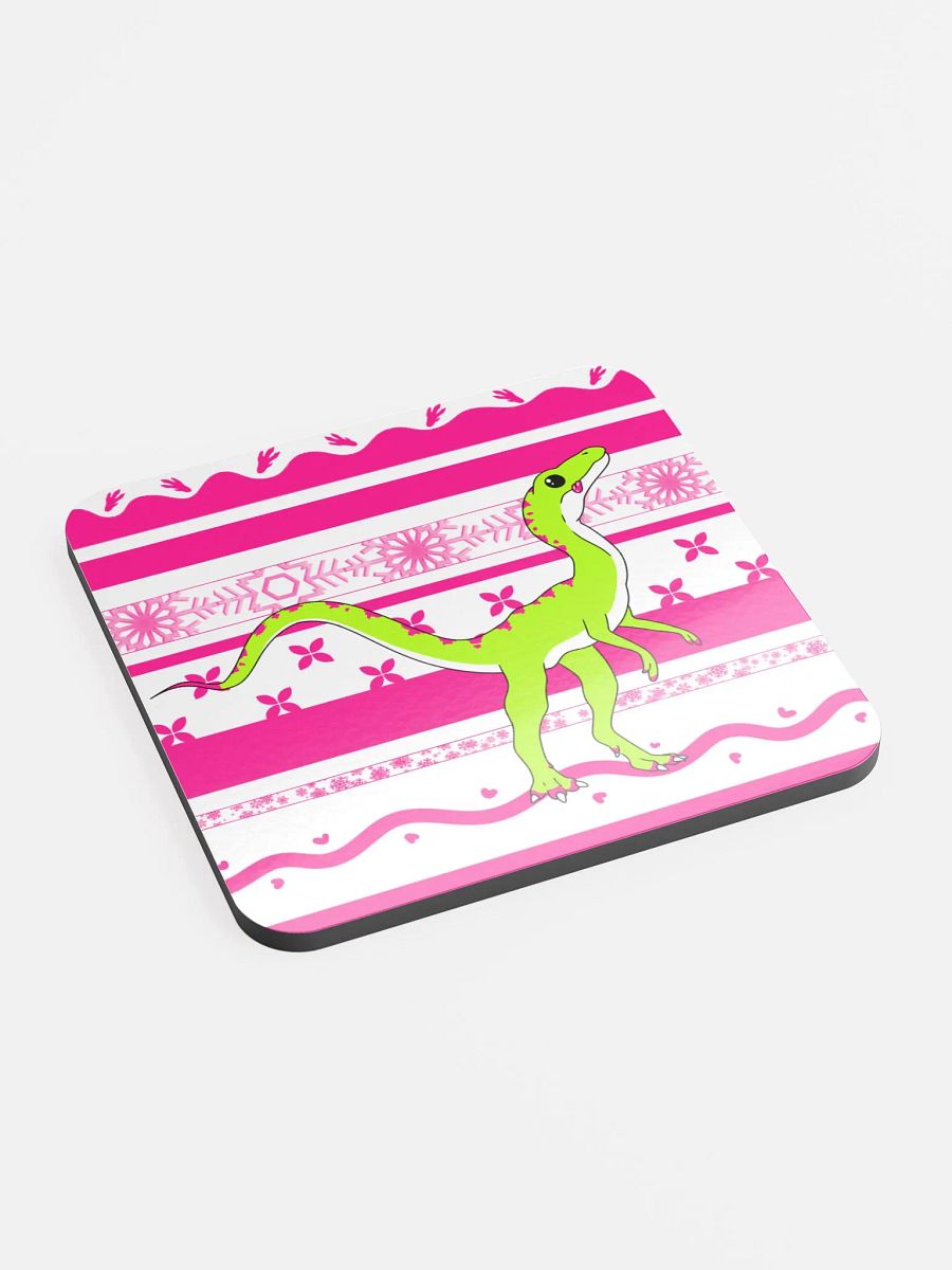Derpy Dino (Compsognathus) Glossed Cork Coaster product image (4)