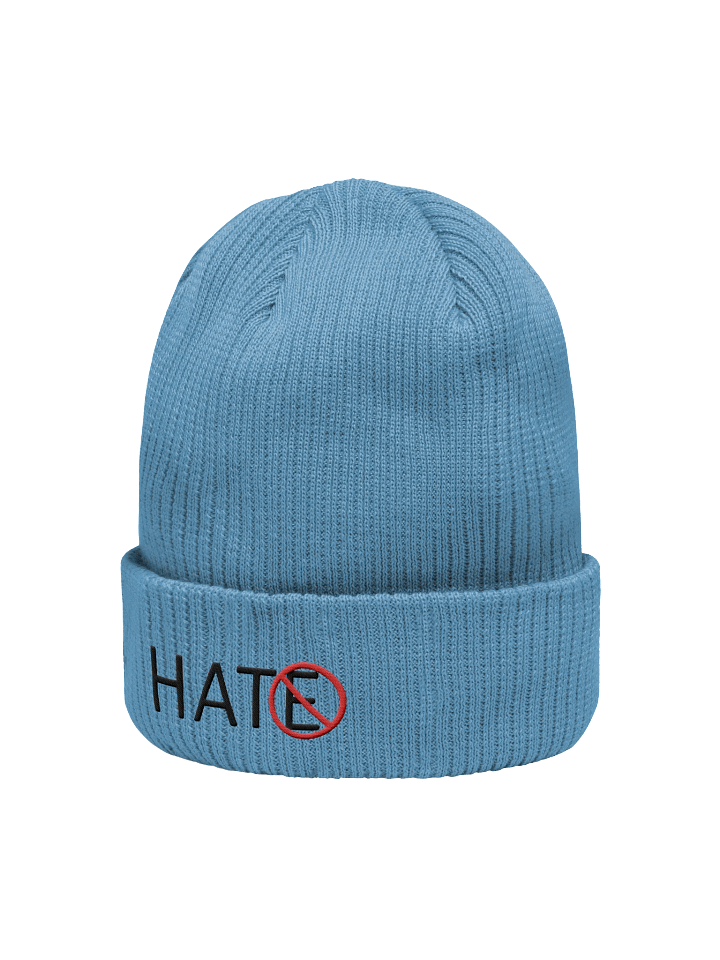 No Hate Organic Beanie - Black Lettering product image (2)