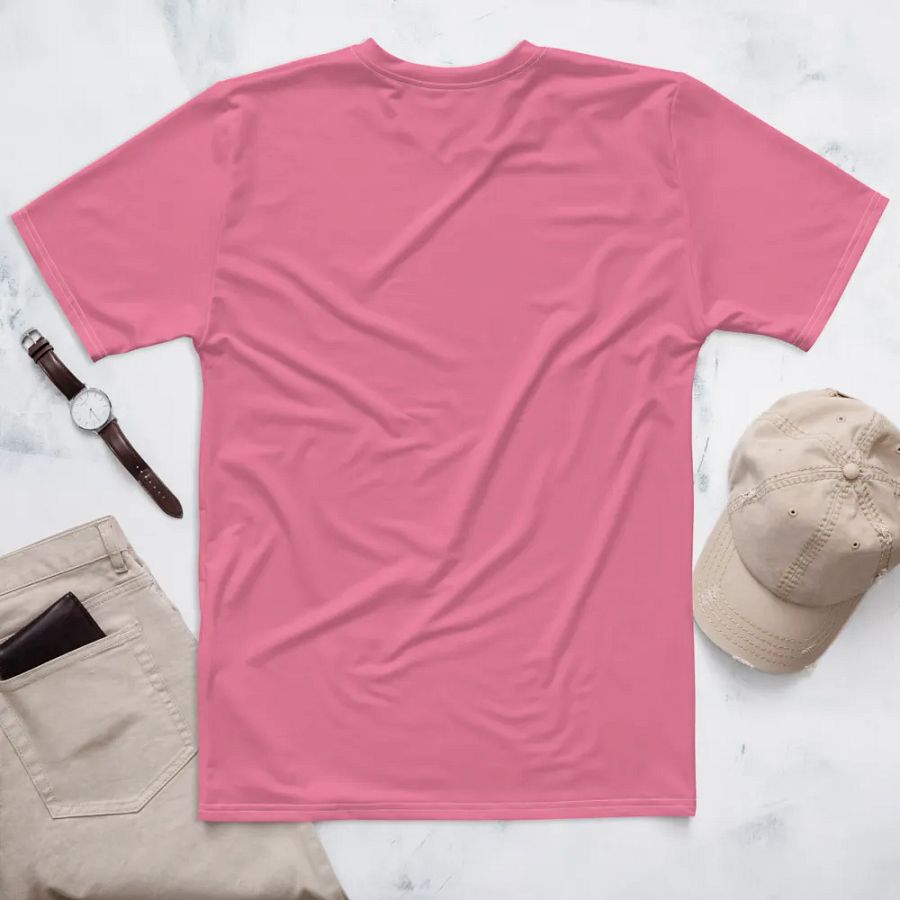 Plain Rosy Pink Soft Summer Men's Crewneck Polyester Heavyweight Premium T-Shirt by Treasure Pie product image (2)