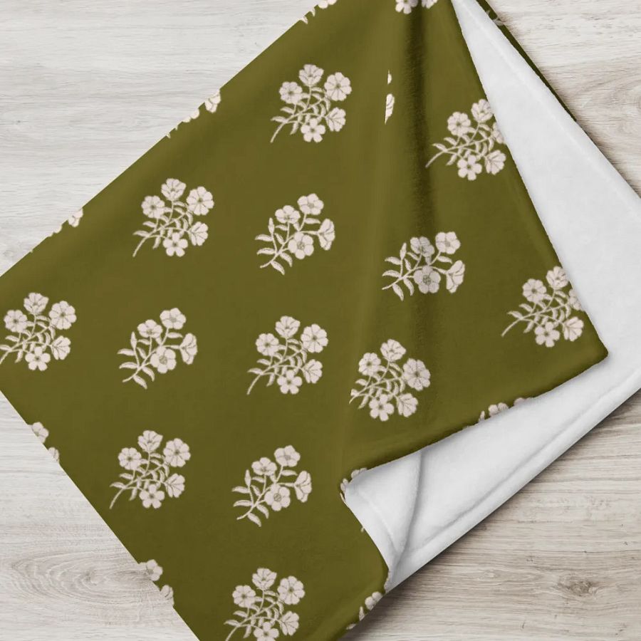 Alpine Cascade - Green and Creme - Throw Blanket product image (8)
