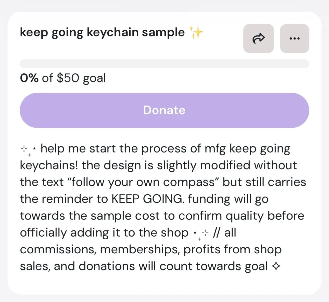 ways to support: -buy me a coffee ($5 one-off/monthly) -commission me for video/design work -order from my merch shop *like/share this post to support for FREE all monetary support will go towards funding the production of ‘keep going’ keychains - one of my 2025 bingo card goals! ⭐️ ko-fi.com/tiffstar ✨ shop.tiffanylastrella.com