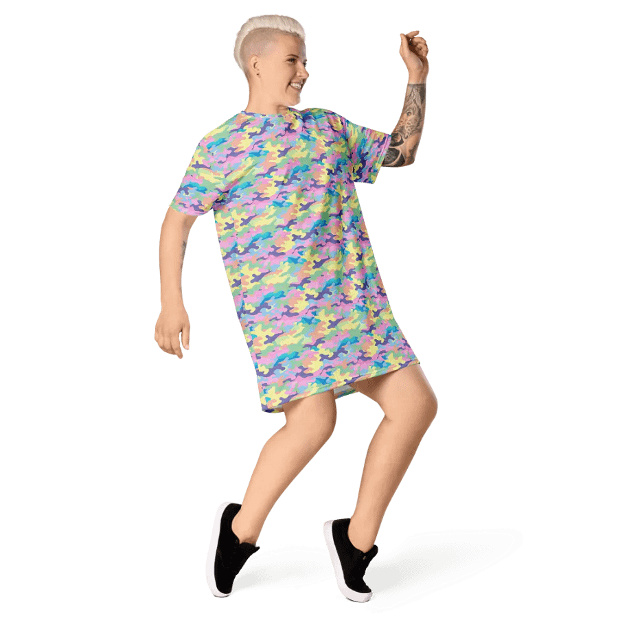 Pastel Camoflauge T-shirt Dress product image (6)