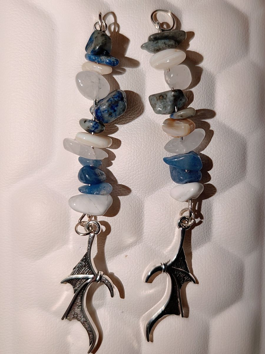 Lapis Bat Wing Earrings! product image (2)