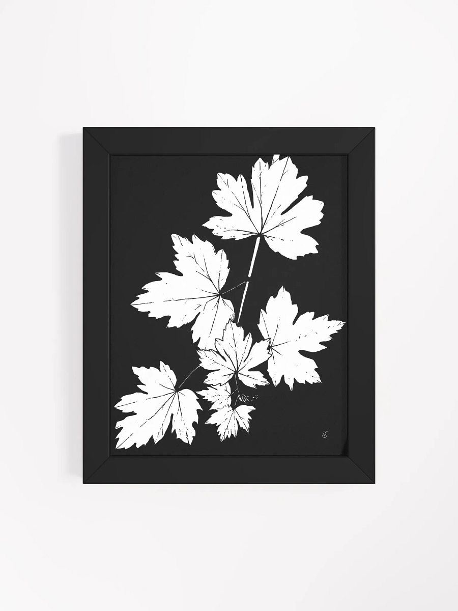 Monochrome Maple Leaves Framed Poster. -Grape Leaves Dark product image (10)