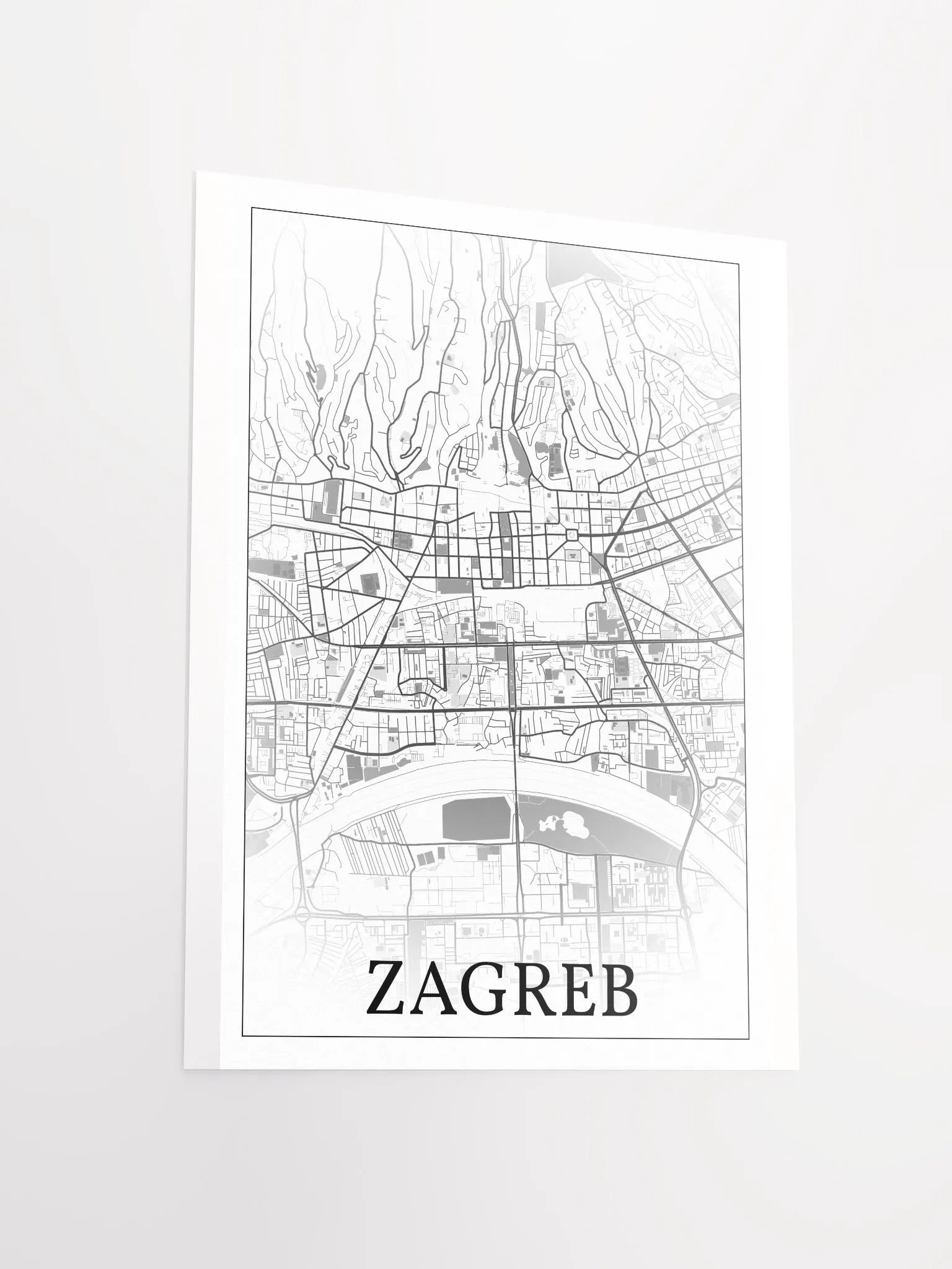 Zagreb, Croatia, city map print product image (15)