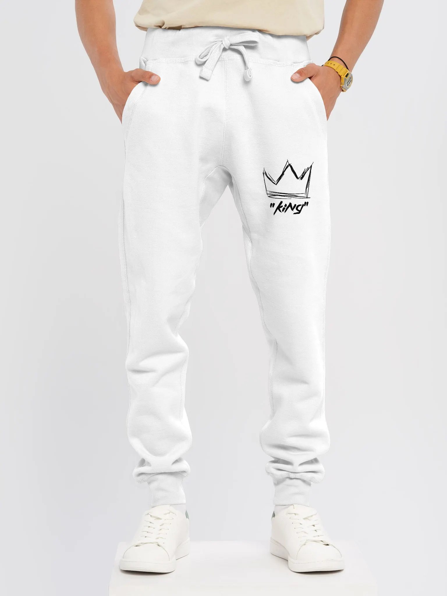 king joggers white product image (3)