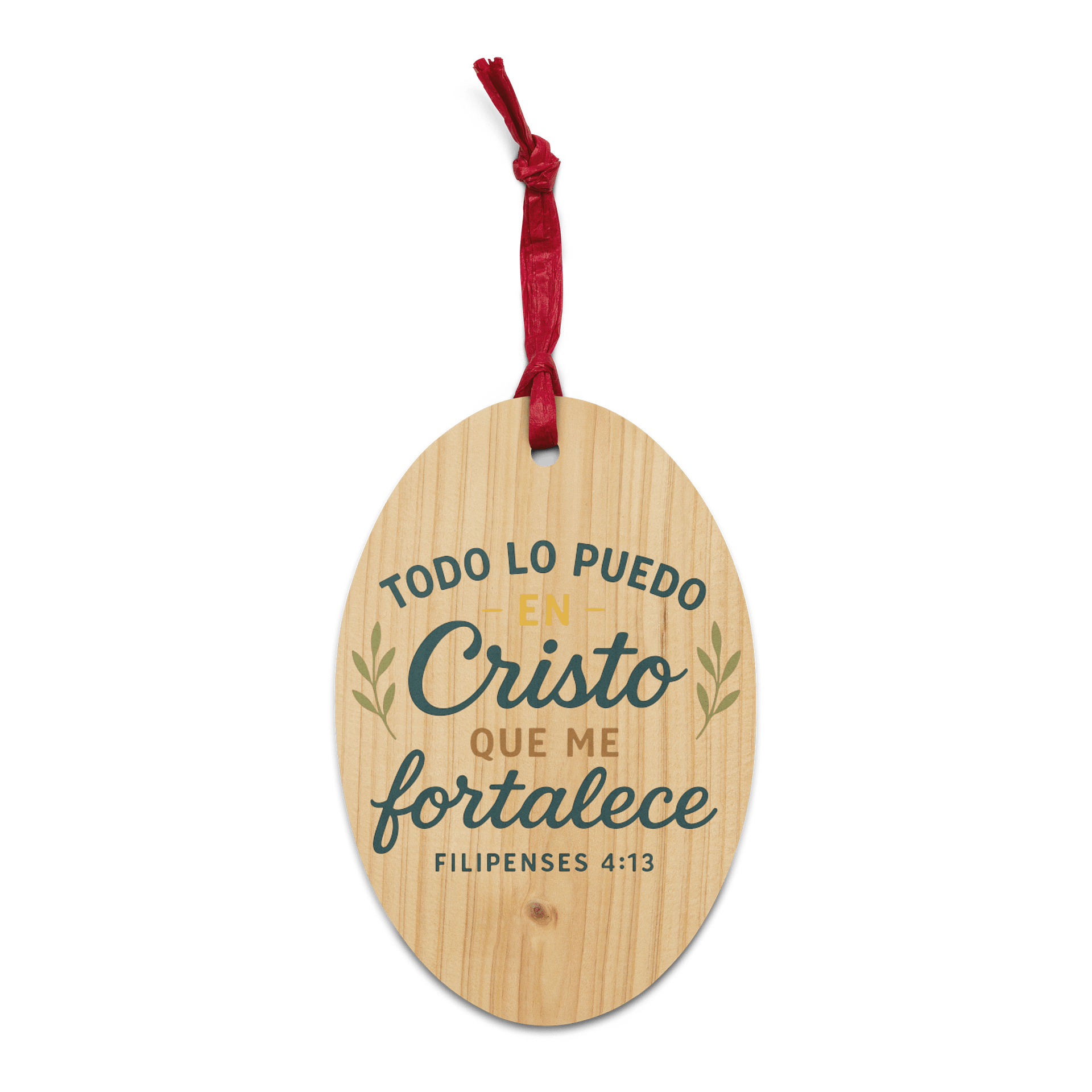 Christian Wooden Ornament – “Todo lo puedo en Cristo” – Spanish Scripture product image (1)
