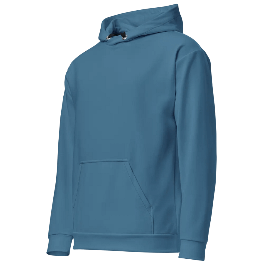 Plain Medium Blue True Summer Unisex Recycled Polyester Heavyweight Premium Hoodie by Treasure Pie product image (3)