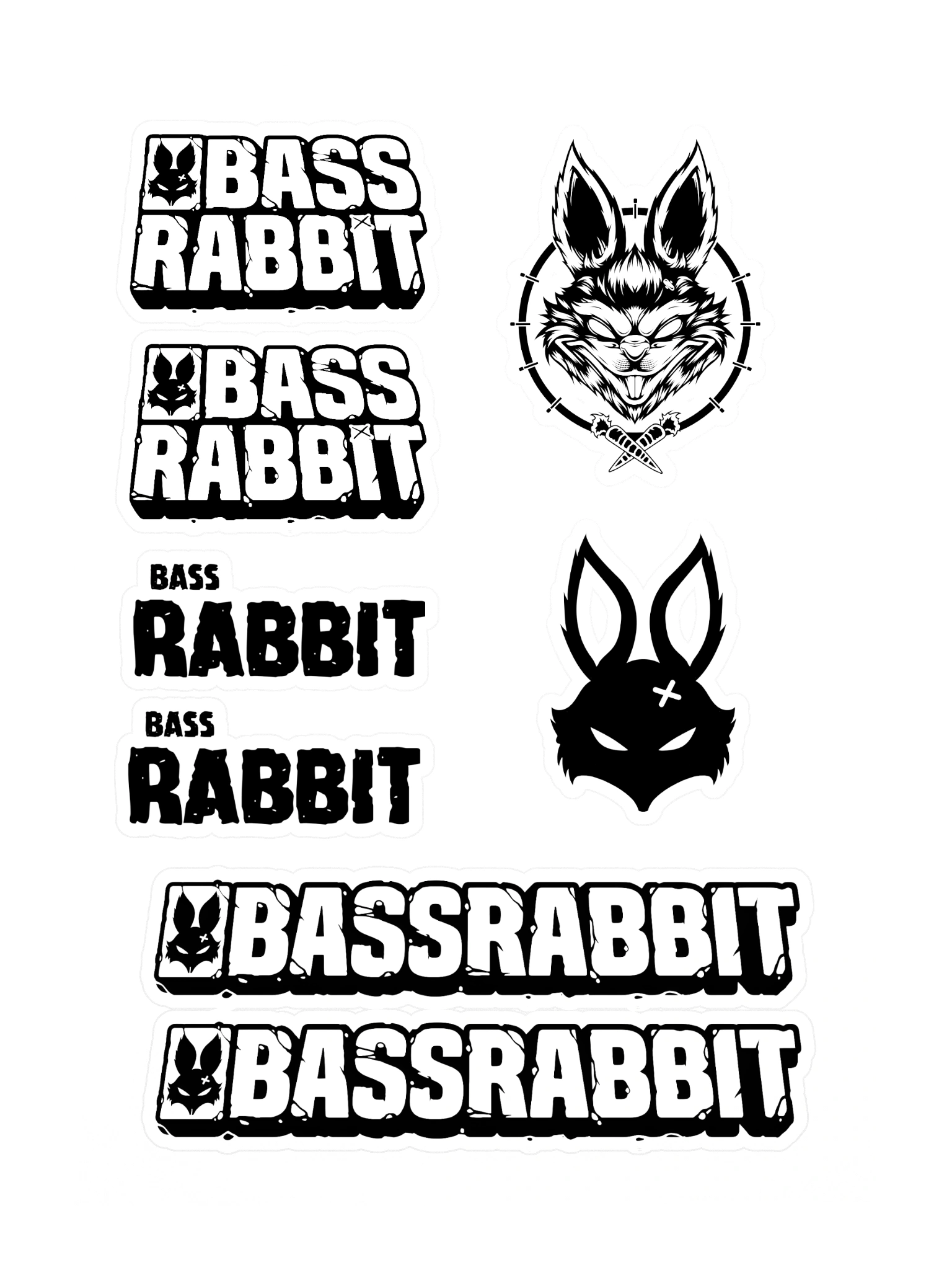 Bass Rabbit Sticker Sheet Black product image (3)