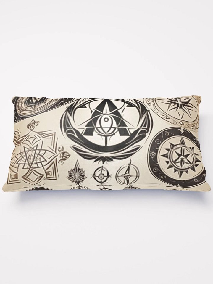Brown and Cream Symbology Cushion product image (1)