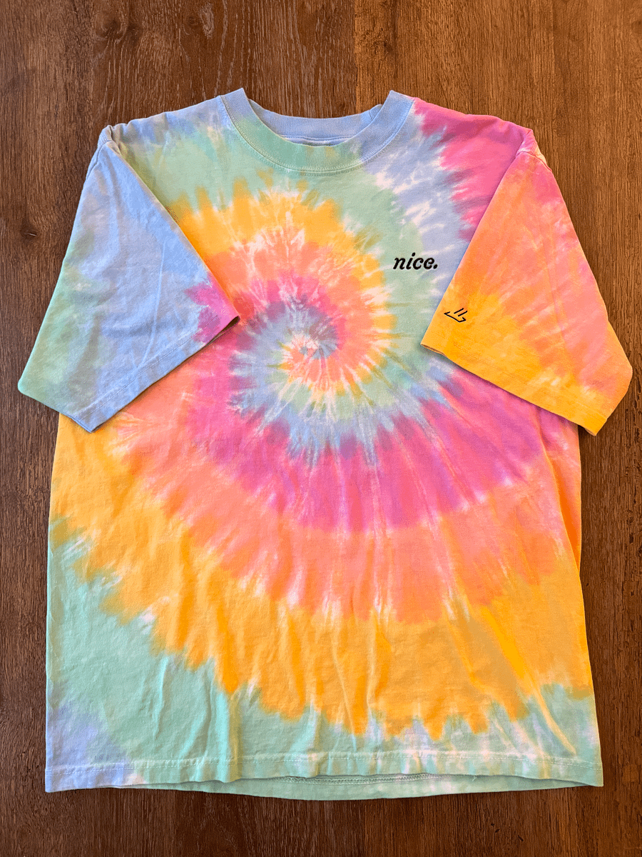 Nice. Embroidered Tie Dye Tee (Sherbet Rainbow) product image (3)