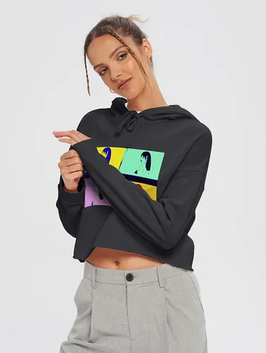 Women's Lightweight Cropped Hoodie, featuring pop-art design, made with premium ring-spun cotton for a soft and stable fabric...