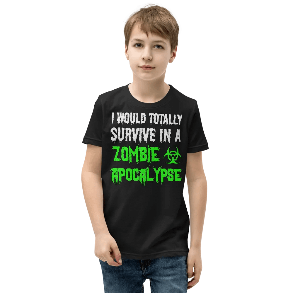 I Would Totally Survive In A Zombie Apocalypse T-Shirt For Kids product image (5)