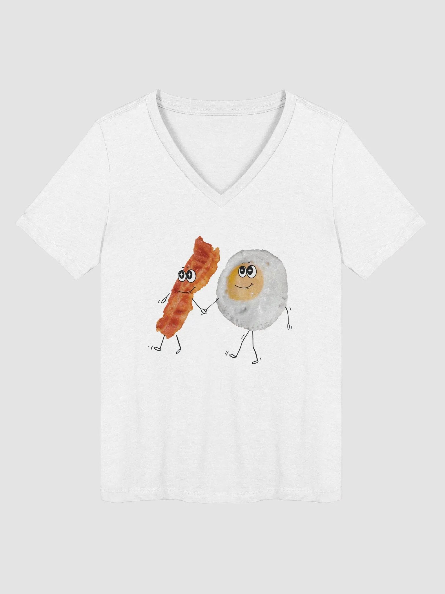 Breakfast Besties Bacon & Eggs V-Neck T-Shirt product image (1)