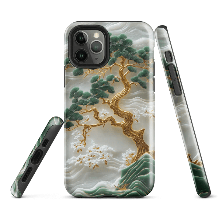 Faux Gold Green Tree Jade Carving Effect - Tough Phone Case product image (1)