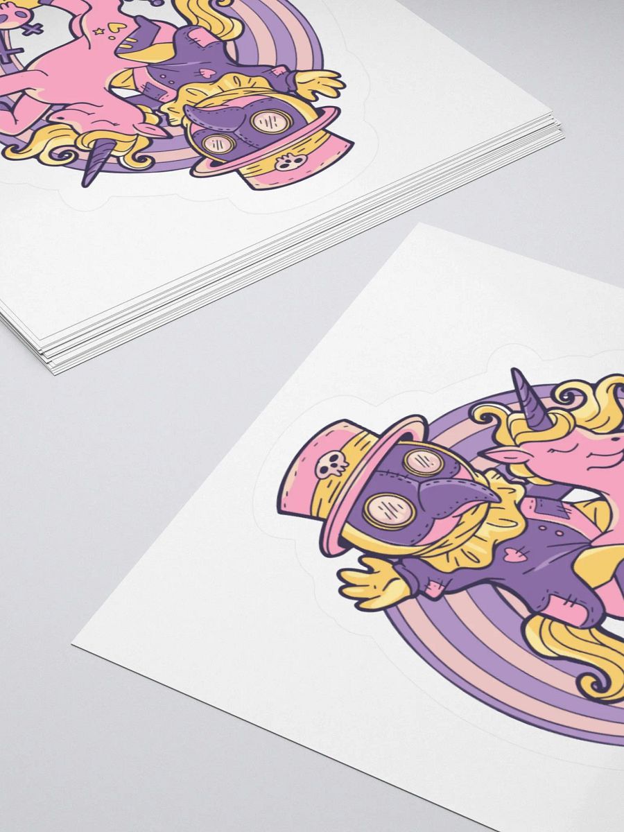 Plague Doctor Riding Unicorn Goth Pastel Halloween Funny Sticker product image (4)