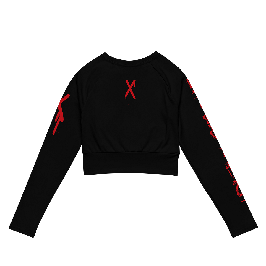 Graffiti Bear Fitted Long Sleeve Crop Top product image (3)