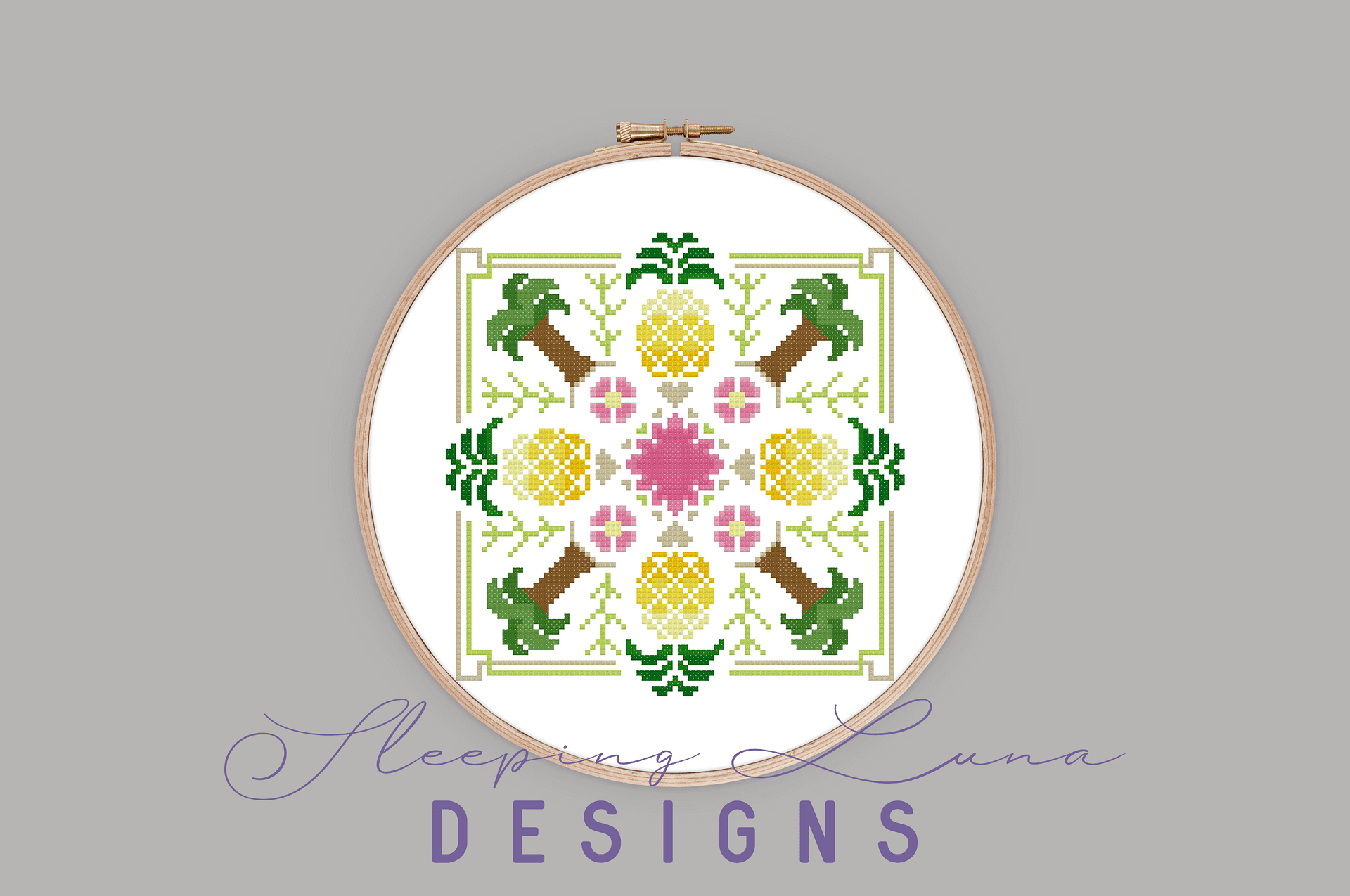 Tropical Pineapples - Digital Cross Stitch Pattern product image (1)